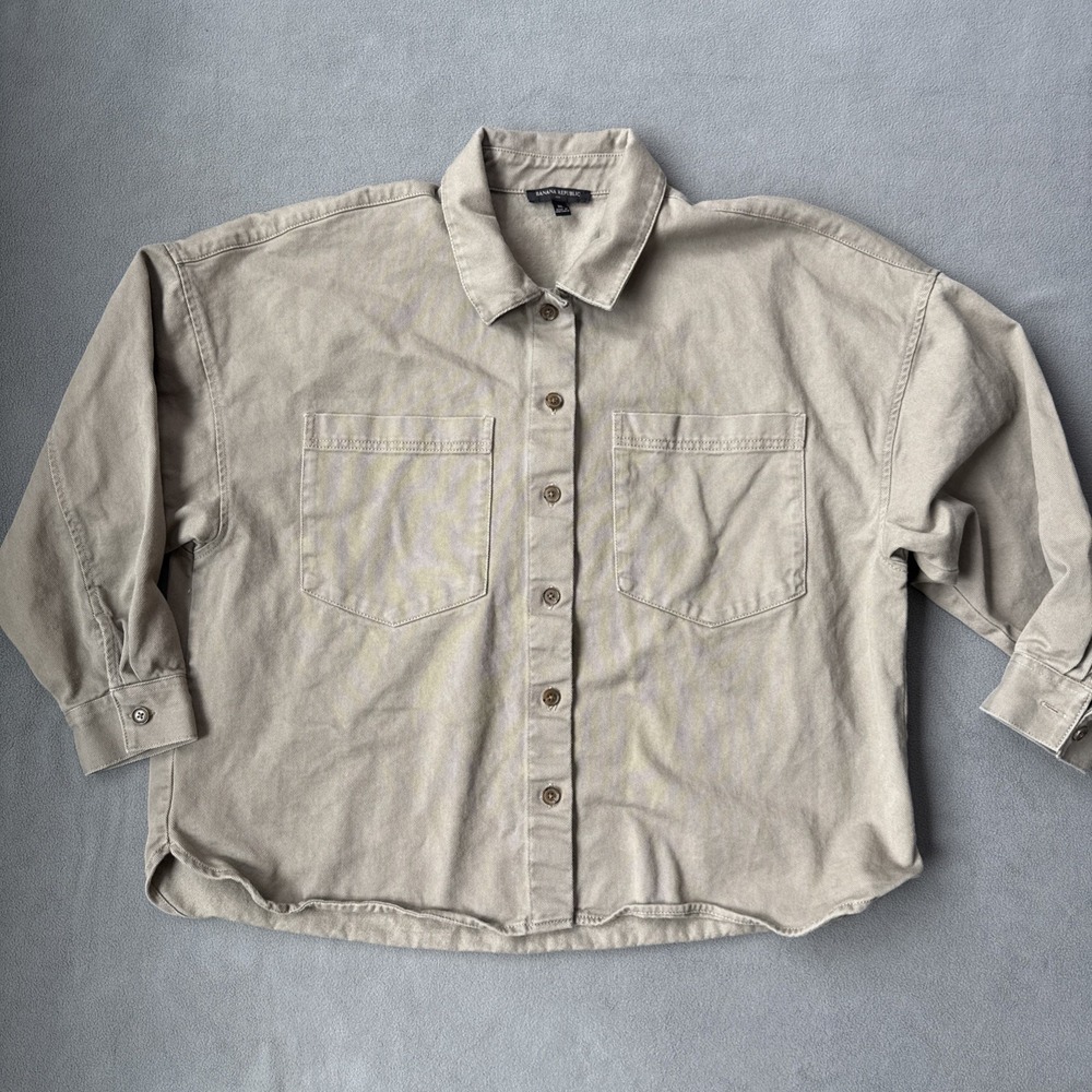Banana Republic Taupe Utility Twill Shirt XL